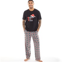 Fluid Mens Christmas Pyjama Set Black/Red