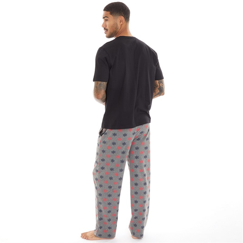 Fluid Mens Christmas Pyjama Set Black/Red