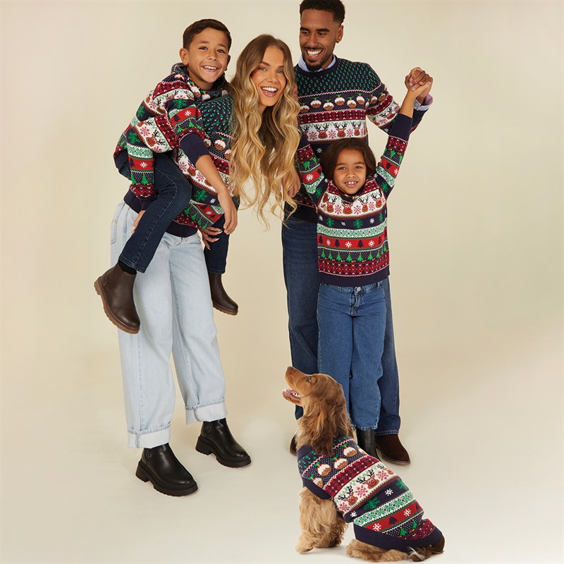 Fluid Dog Jacquard Christmas Jumper Multi