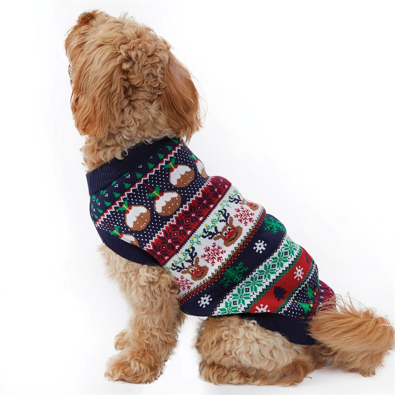 Fluid Dog Jacquard Christmas Jumper Multi