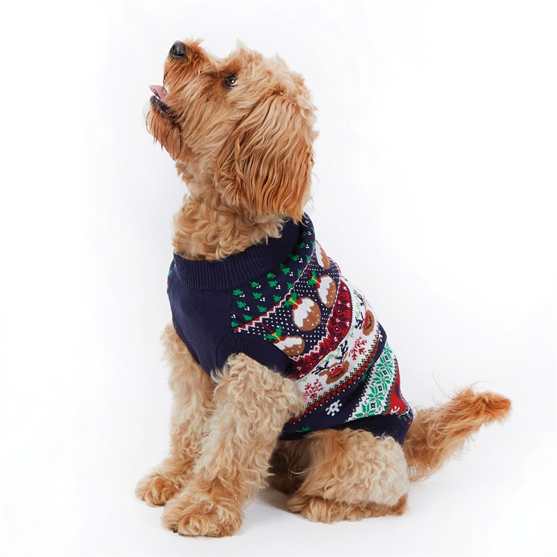 Fluid Dog Jacquard Christmas Jumper Multi