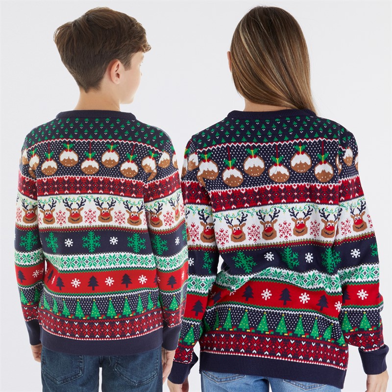 Fluid Kids Jacquard Christmas Jumper Multi