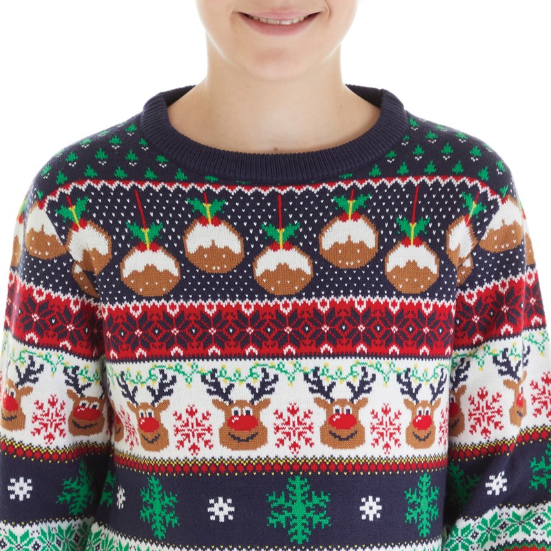 Fluid Kids Jacquard Christmas Jumper Multi