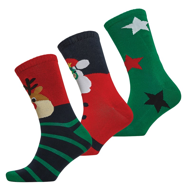 Fluid Boys Three Pack Christmas Novelty Socks Multi