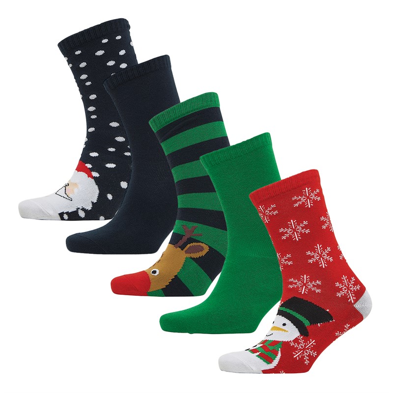 Fluid Boys Five Pack Christmas Novelty Socks Multi