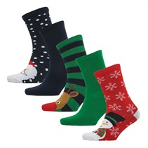 Fluid Boys Five Pack Christmas Novelty Socks Multi