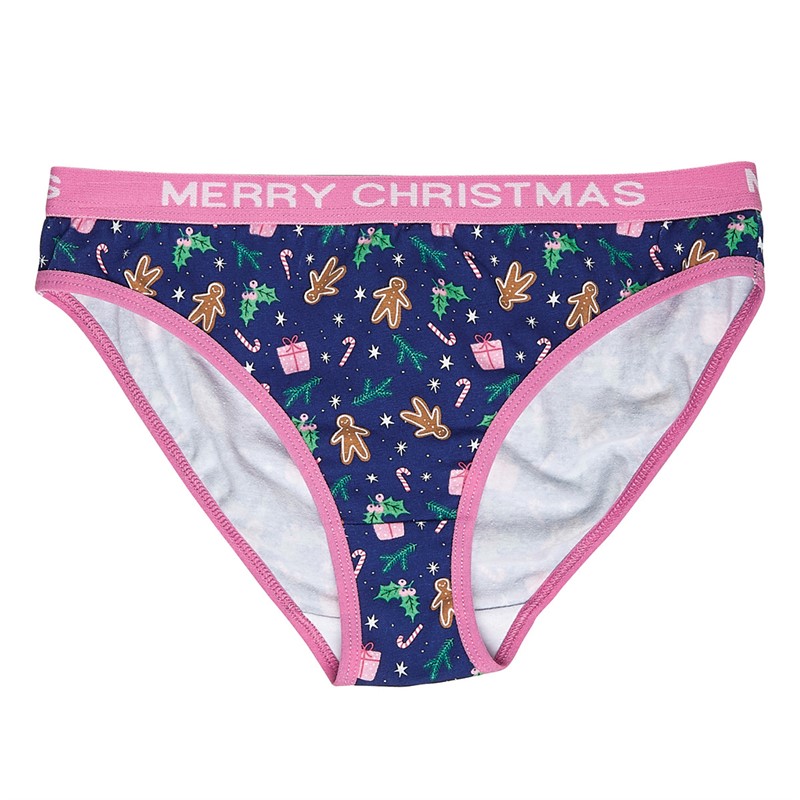 Fluid Girls Three Pack Christmas Novelty Briefs Multi