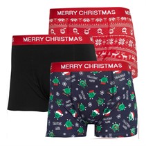 Fluid Mens Three Pack Christmas Novelty Boxers Multi