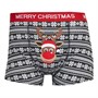 Fluid Mens Fairisle Novelty Christmas Boxer Trunks Black