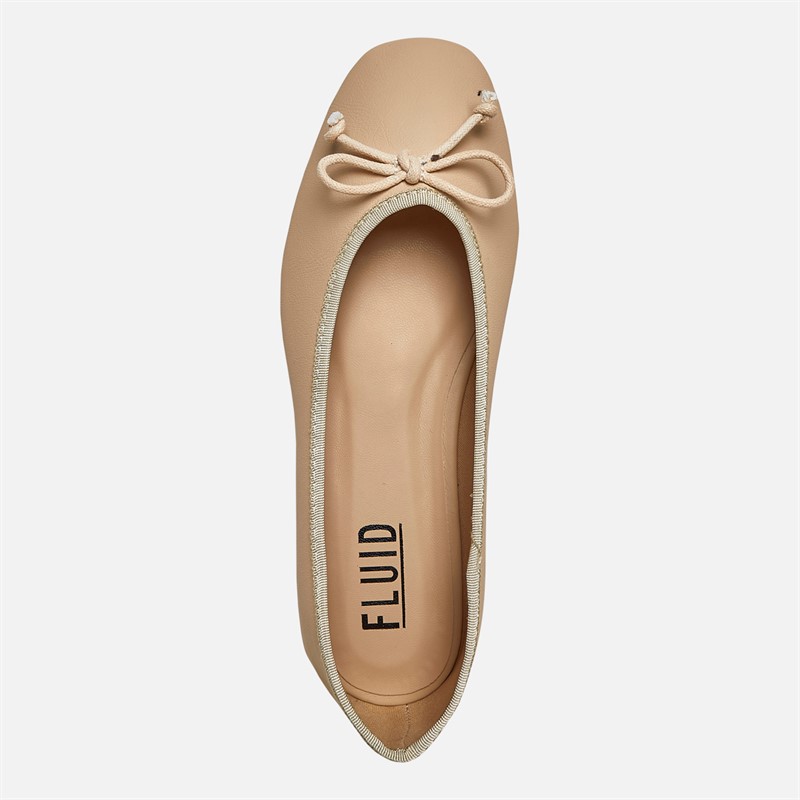 Fluid Womens Arosa Lace Ballet Pumps Nude