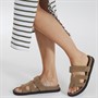 Fluid Womens Kidman Adjustable Mule Footbed Sandals Taupe