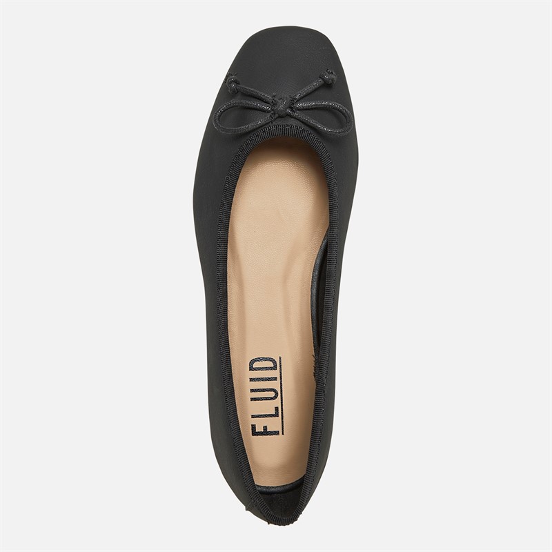 Fluid Womens Arosa Lace Ballet Pumps Black