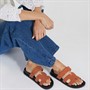Fluid Womens Kidman Adjustable Mule Footbed Sandals Burnt Orange
