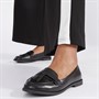 Fluid Womens Scarlett Tassle Loafers Black