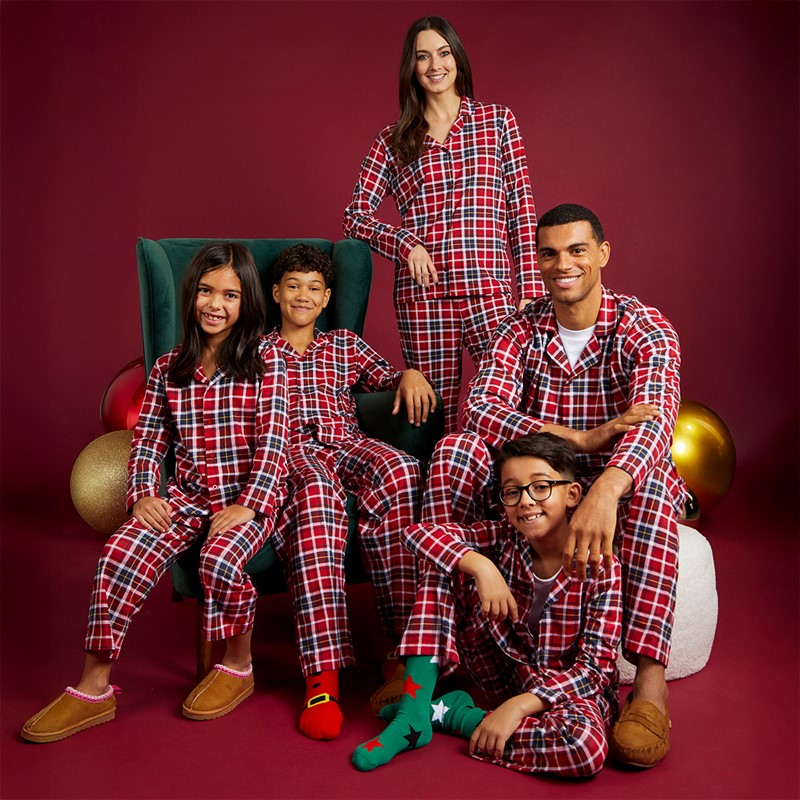 Fluid Mens Family Jersey Revere Checked Set Red Check