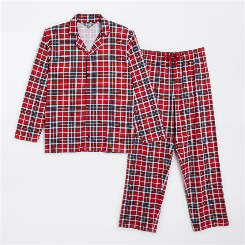 Fluid Mens Family Jersey Revere Checked Set Red Check