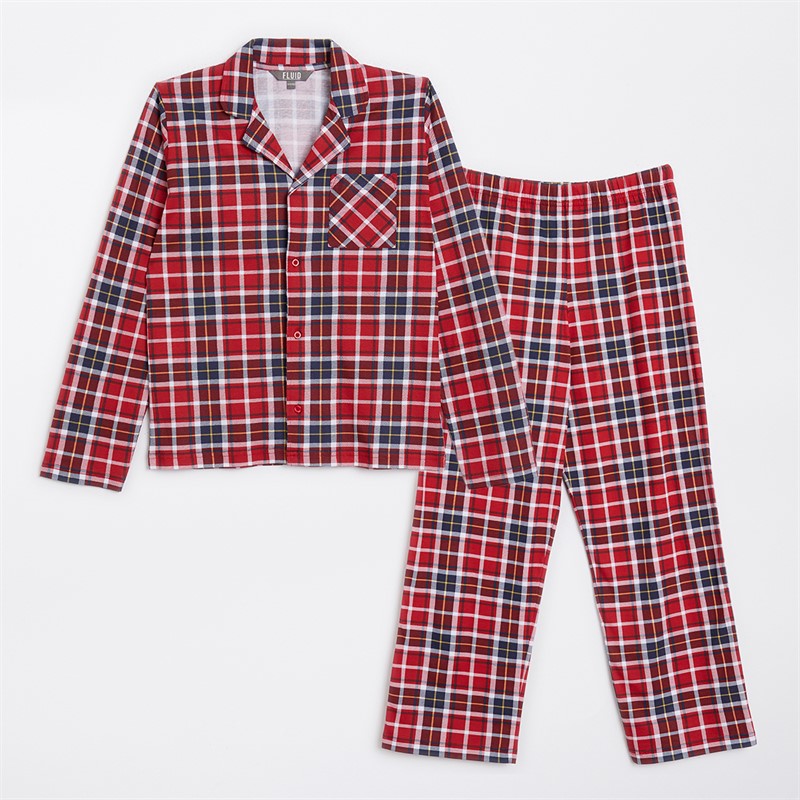 Fluid Junior Family Jersey Revere Checked Checked Set Red Check