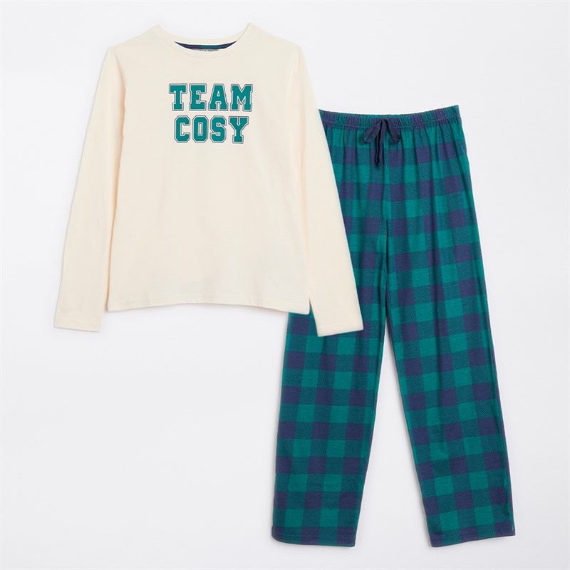 Fluid Kids Family Pyjama Set White/Green/Navy/Cream