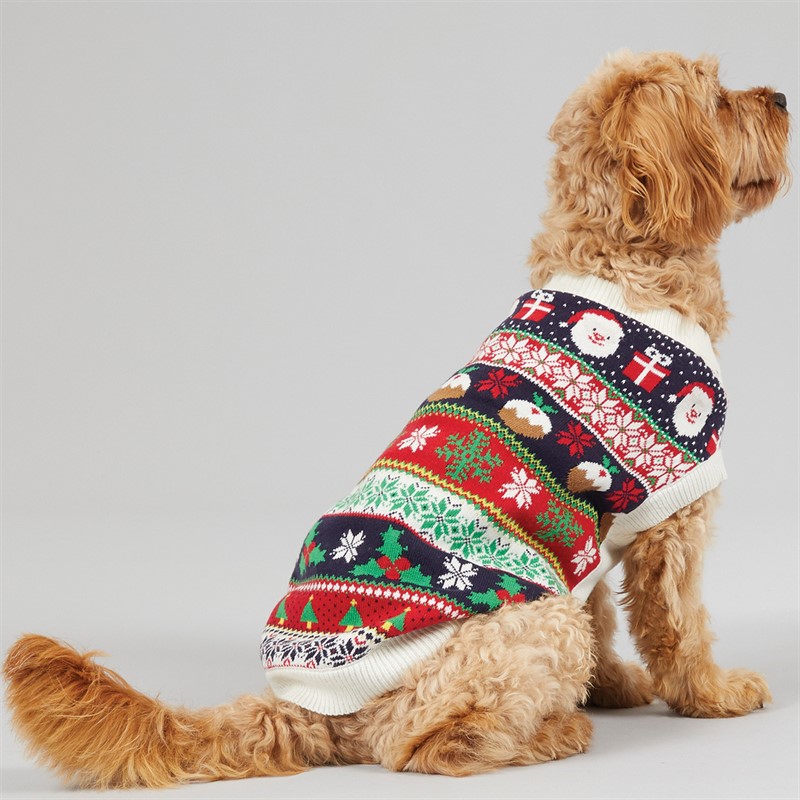 Fluid Dog Jacquard Christmas Jumper Multi