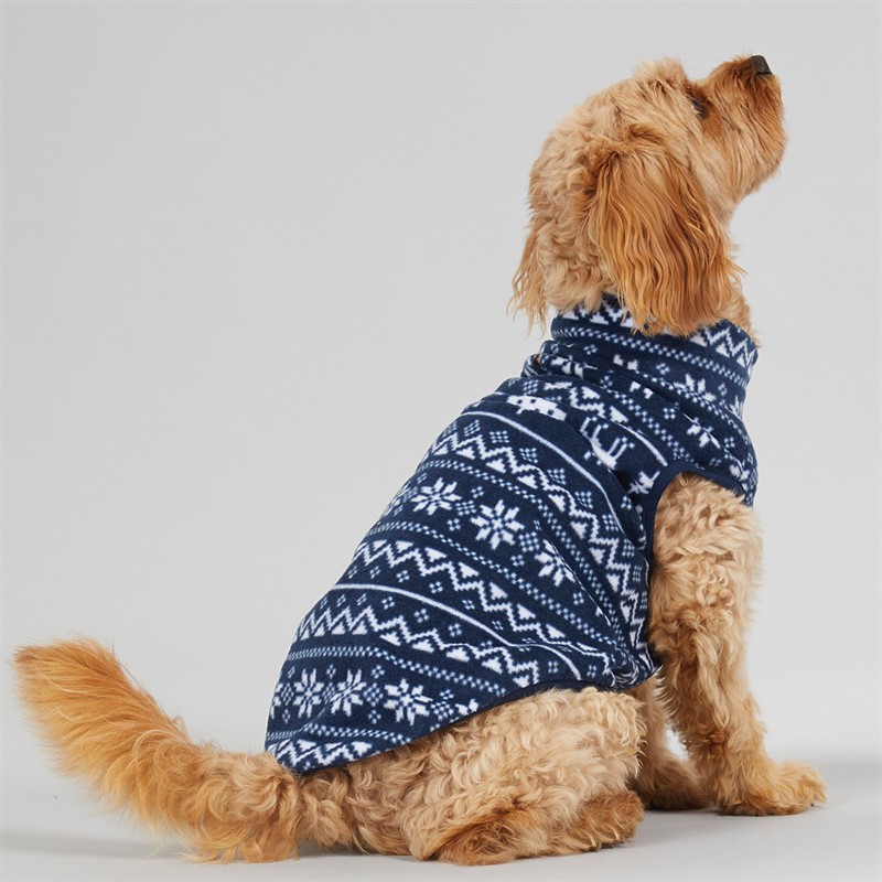 Fluid Dog Microfleece Jacquard Christmas Jumper Multi Navy