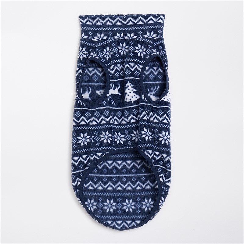 Fluid Dog Microfleece Jacquard Christmas Jumper Multi Navy