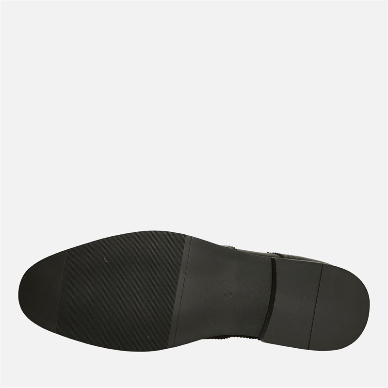 Fluid Mens Alfred Brogue Shoes Black Patent