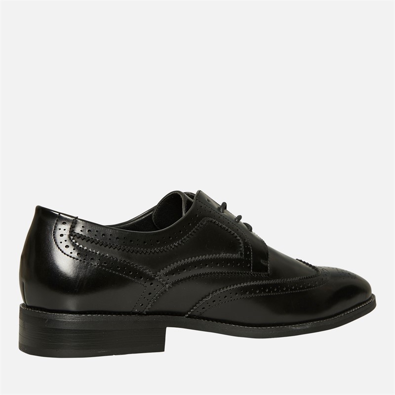 Fluid Mens Alfred Brogue Shoes Black Patent