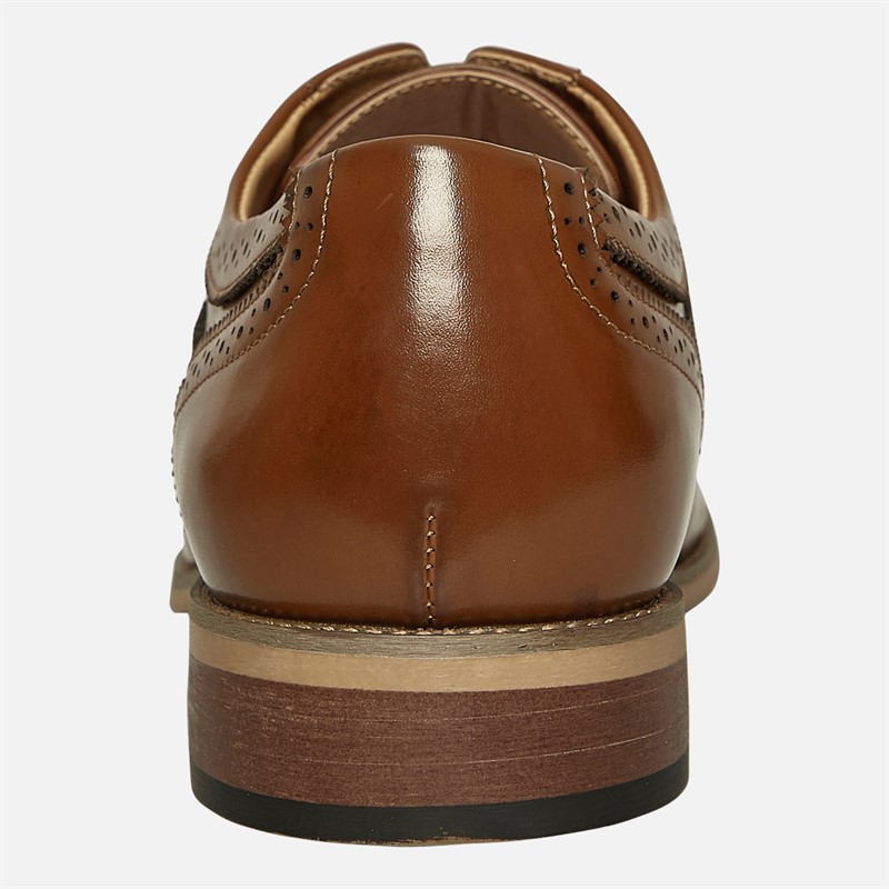Fluid Mens Alfred Brogue Shoes Tan