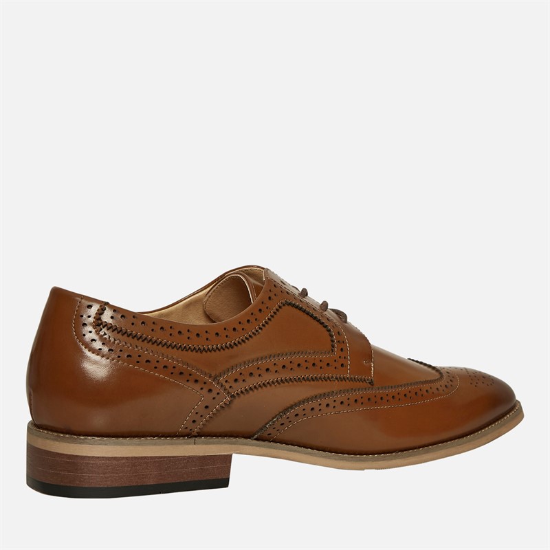 Fluid Mens Alfred Brogue Shoes Tan