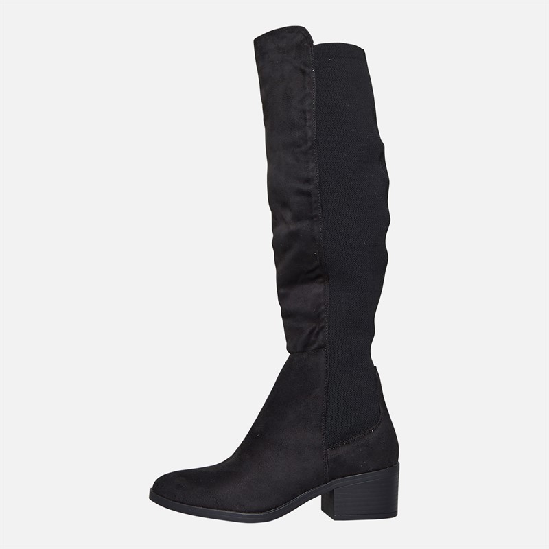 Fluid Womens Bellini Knee High Boots Black Micro