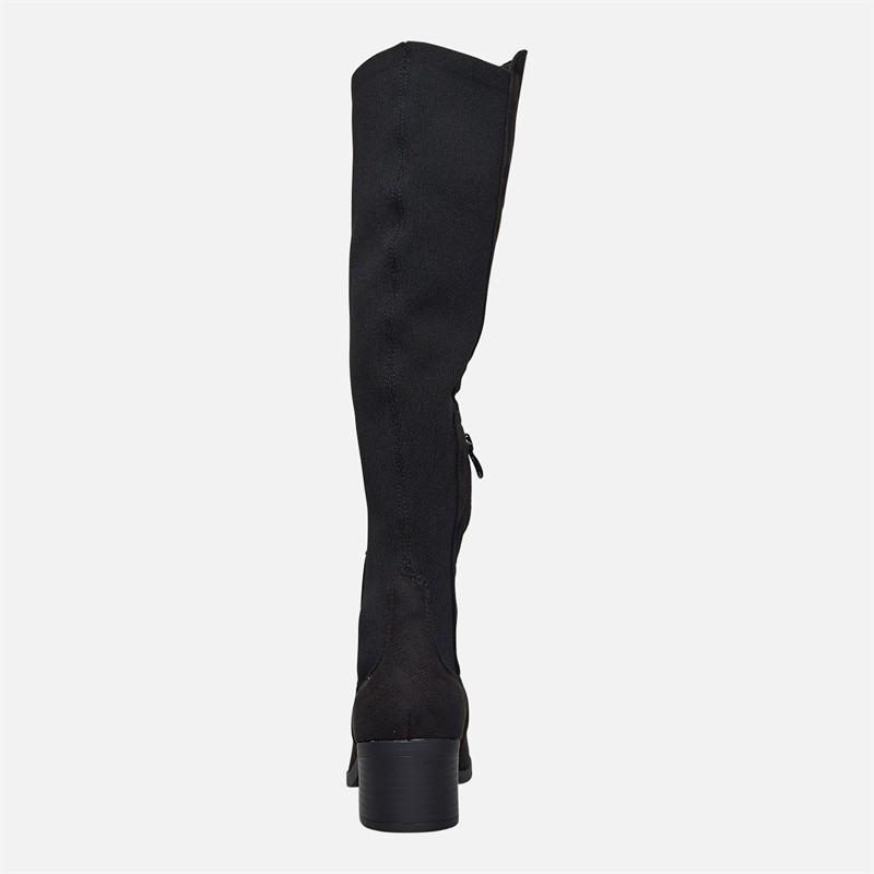 Fluid Womens Bellini Knee High Boots Black Micro
