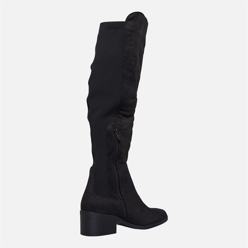 Fluid Womens Bellini Knee High Boots Black Micro