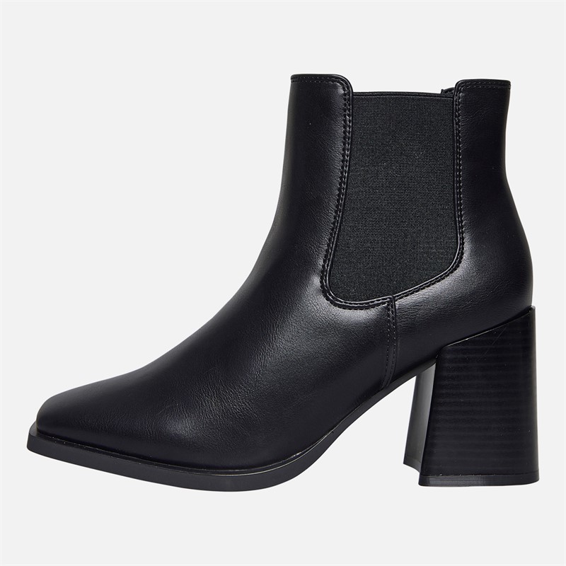 Fluid Womens Aston Square Toe Chelsea Boots Black PU