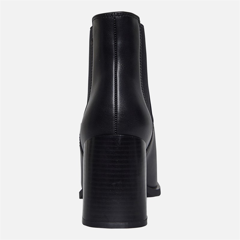 Fluid Womens Aston Square Toe Chelsea Boots Black PU