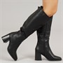 Fluid Womens Aston Square Toe Knee High Boots Black PU