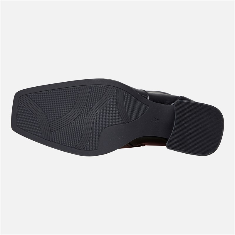 Fluid Womens Aston Square Toe Knee High Boots Black PU