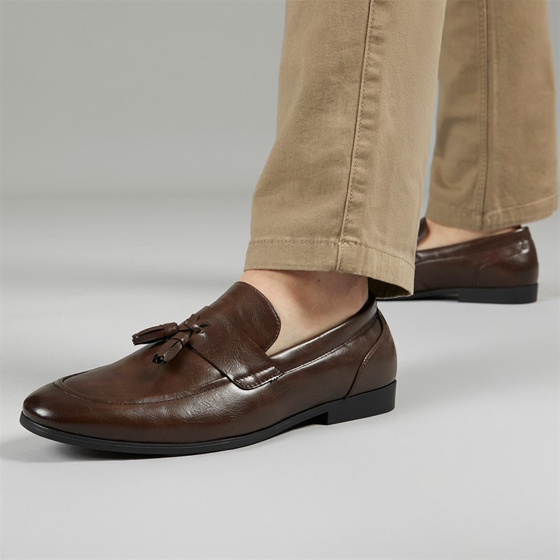 Mens Lambeth Tassle Loafers Brown - Size 11