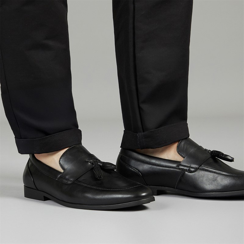 Mens Lambeth Tassle Loafers Black - Size 12