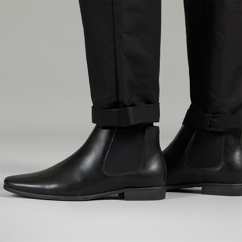 Mens Bexley Formal Chelsea Boots Black - Size 11