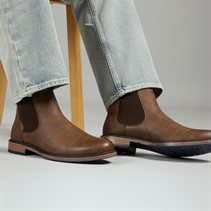 Fluid Mens Camden Casual Chelsea Boots Brown