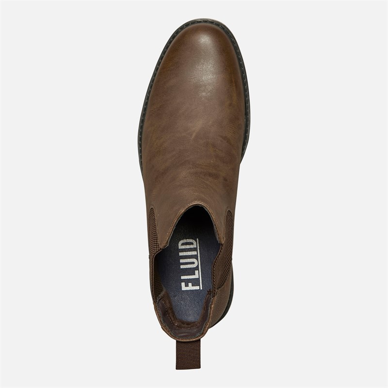 Fluid Mens Camden Casual Chelsea Boots Brown