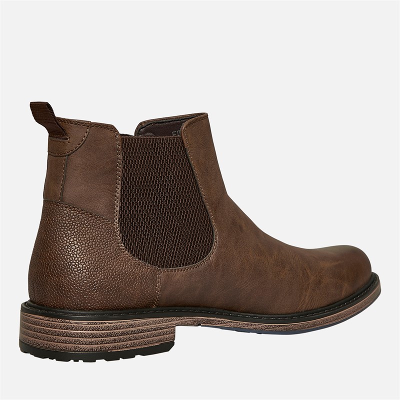 Fluid Mens Camden Casual Chelsea Boots Brown
