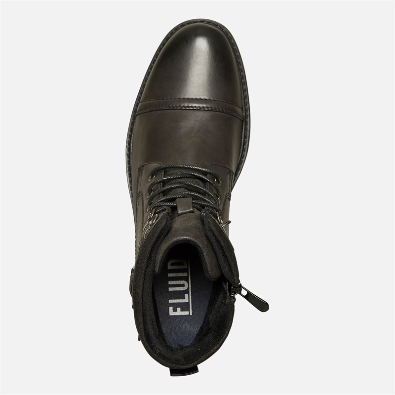 Fluid Mens Merton Toe Cap Boots Black