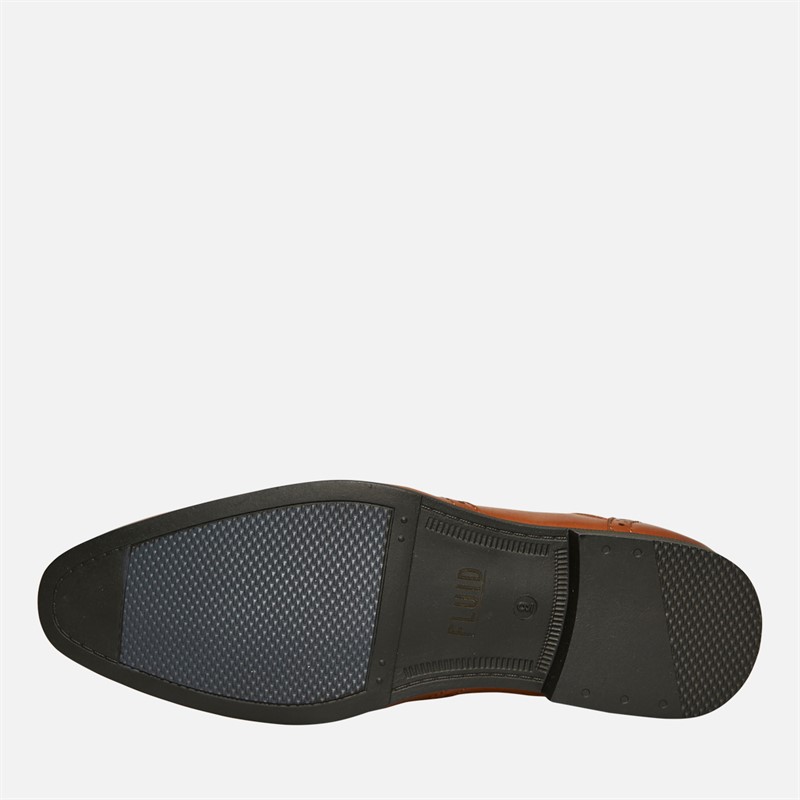 Fluid Mens Kingston Wingtip Brogue Shoes Tan