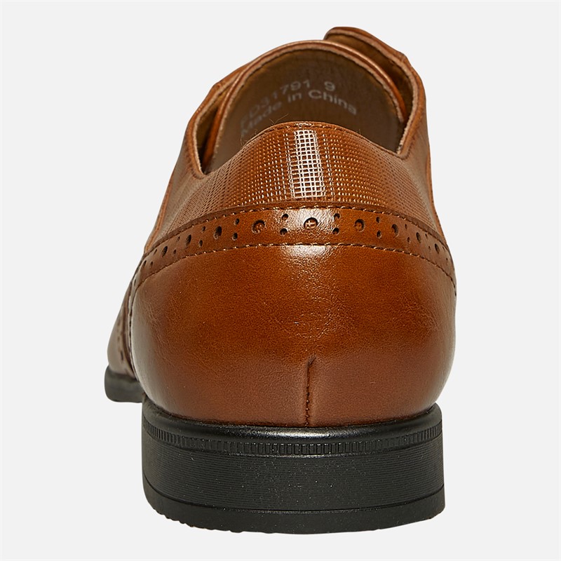 Fluid Mens Kingston Wingtip Brogue Shoes Tan