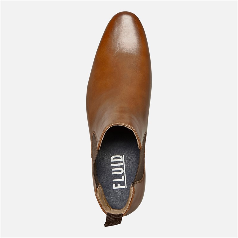 Fluid Mens Bexley Formal Chelsea Boots Tan
