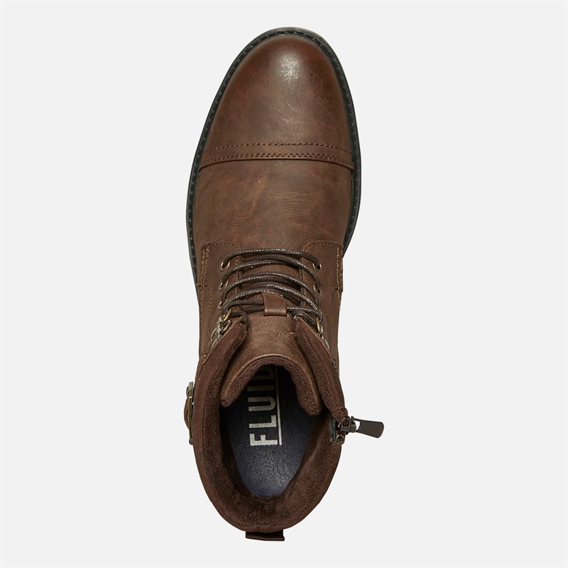Fluid Mens Merton Toe Cap Boots Brown