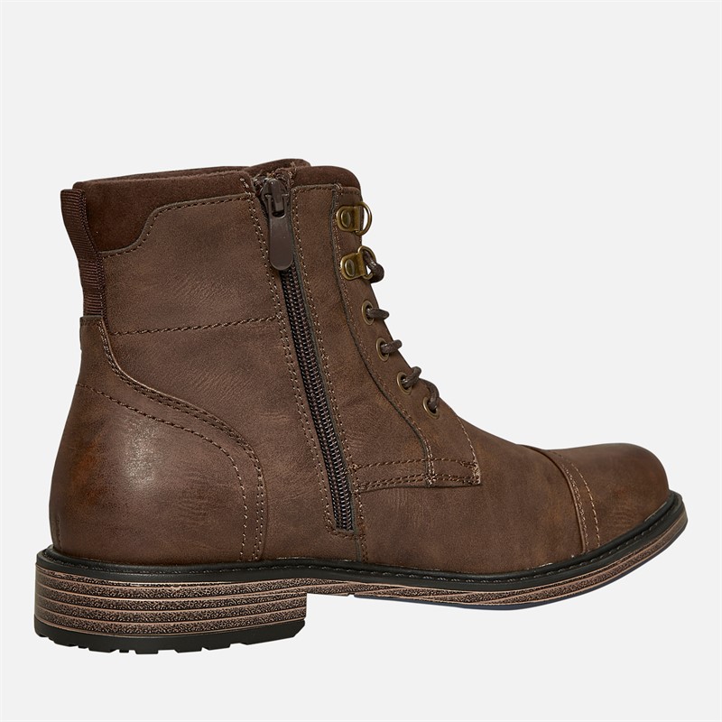Fluid Mens Merton Toe Cap Boots Brown
