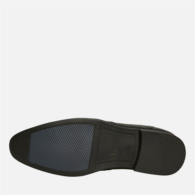 Fluid Mens Kingston Wingtip Brogue Shoes Black