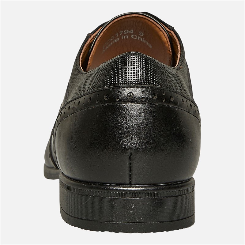 Fluid Mens Kingston Wingtip Brogue Shoes Black